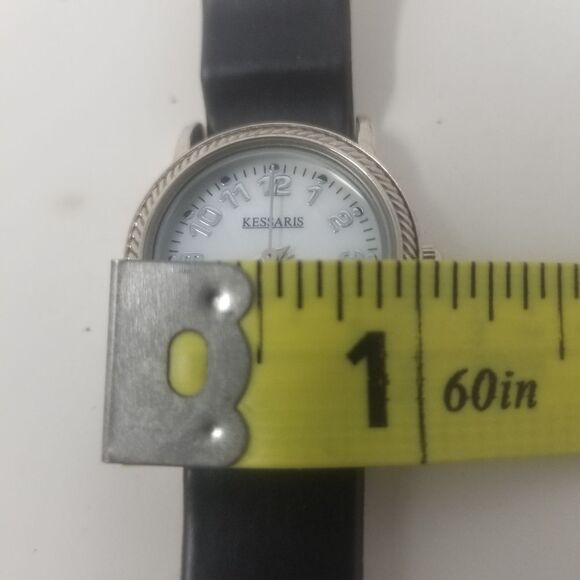 Kessaris Black Band Silver Rope Bezel Interchangable Bands JCR510 Women's Watch - Picture 9 of 9